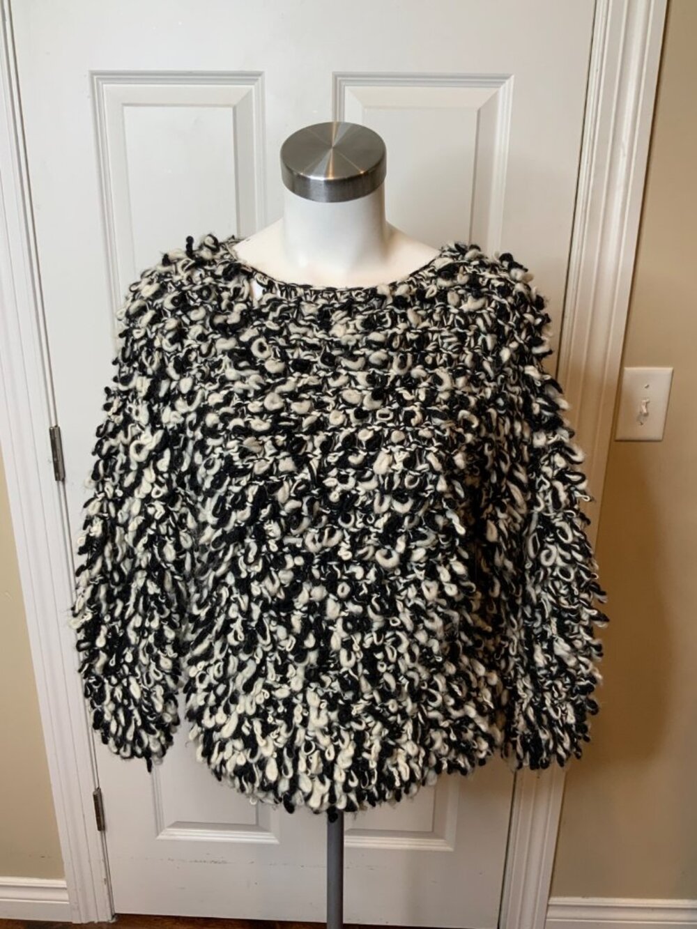 Isabel Marant X H&M Black & White Chunky Loop Knit Sweater, Size XS